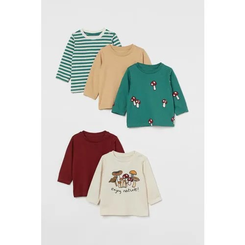 Лонгслив H&M, 5шт., размер 68, мультиколор