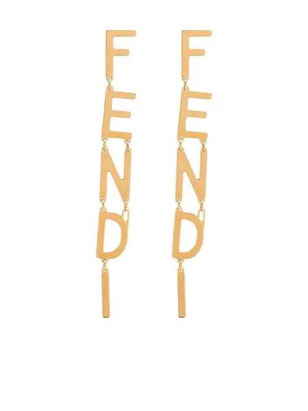 Fendi серьги-подвески с логотипом