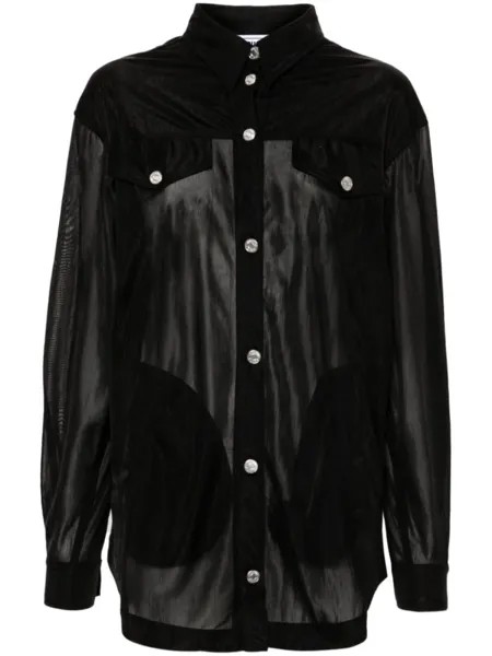 MOSCHINO JEANS полупрозрачная рубашка, черный