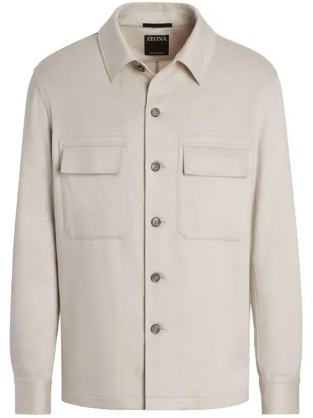 Zegna кашемировая куртка-рубашка Alba Oasi, белый