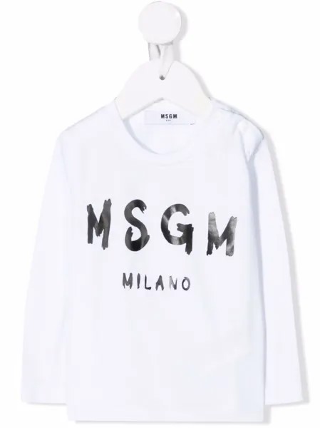 MSGM Kids футболка с длинными рукавами и логотипом