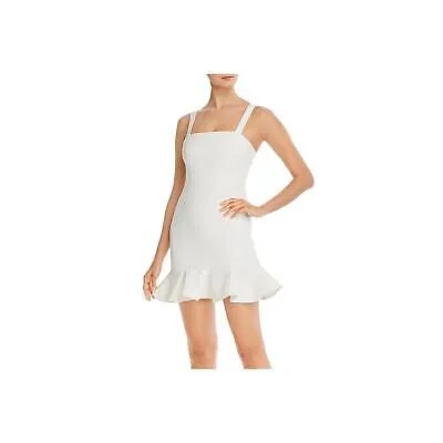 Белое коктейльное мини-платье Lilah с квадратным вырезом и рюшами 8 BHFO 4284 от Likely Womens