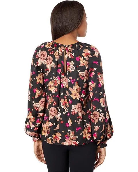 Топ Kate Spade New York Floral Bouquet Keyhole Top, черный