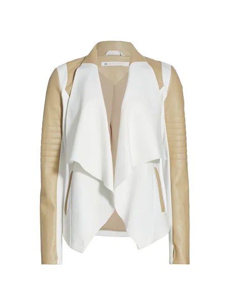 Контрастная куртка с драпировкой спереди Blanc Noir, белый