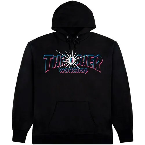 Худи THRASHER, силуэт свободный, размер L, черный