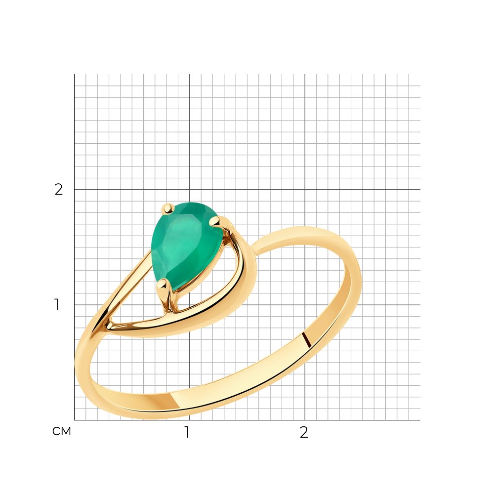 Кольцо Diamant из золота с агатом женское 51-310-00971-2 17,5
