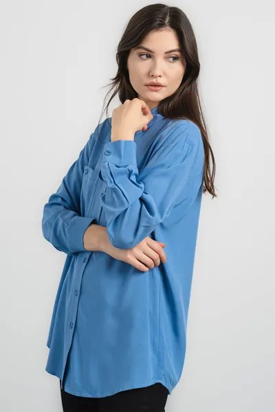Свободная рубашка с нагрудными карманами Stefanel, синий
