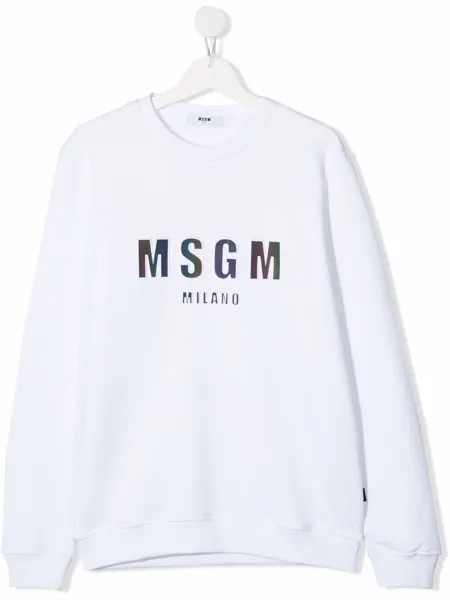 MSGM Kids толстовка с нашивкой-логотипом