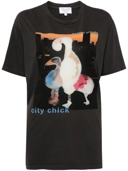 Collina Strada футболка City Chick с графичным принтом, черный