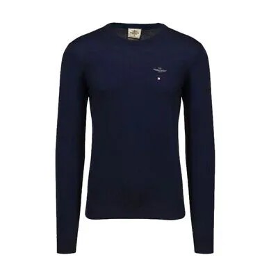 Рубашка с круглым вырезом Мужская Aeronautica Militare Sweater MA1388 Темно-синий меланж