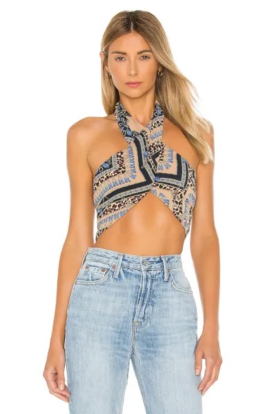 Топ superdown Alondra Halter Wrap, цвет Leopard Multi