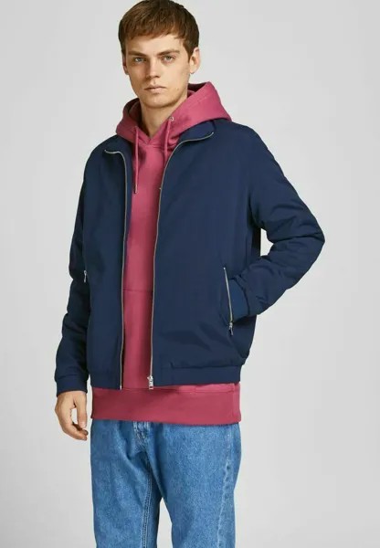 Куртка-бомбер JJERUSH HARRINGTON Jack & Jones, темно-синий