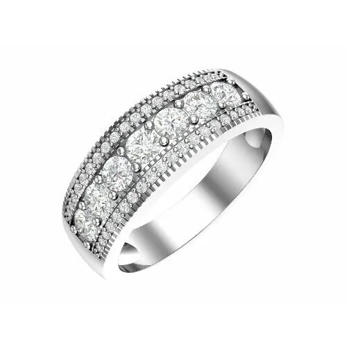 Кольцо POKROVSKY кольцо из серебра 1101143-00775, серебро, 925 проба, родирование, размер 21, бесцветный
