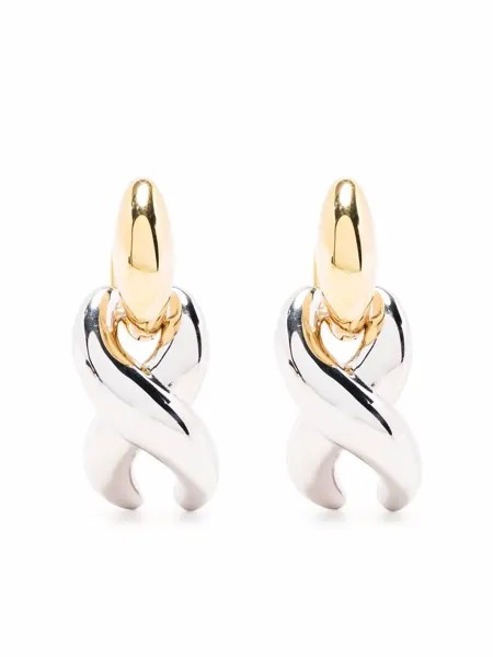 S_S.IL X Drop twisted hoop earrings