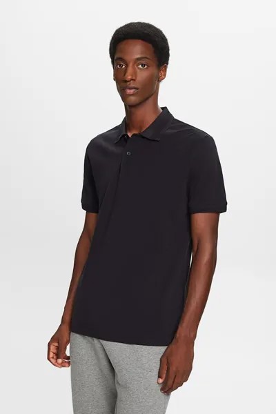 Футболка с воротником Esprit, черный