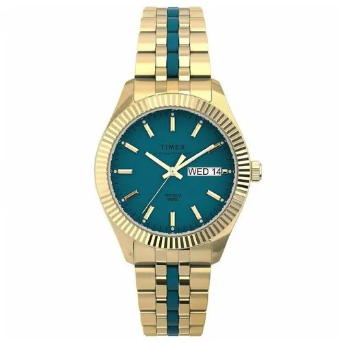 Наручные часы TIMEX Waterbury Timex TW2U82600 женские, кварцевые, подсветка дисплея, золотой