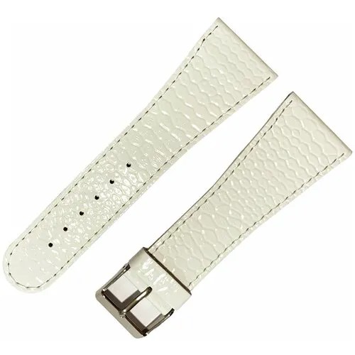 Ремешок 2802-01-1-0 Piton ЛАК Белый кожаный тонкий ремень для женских наручных часов из натуральной кожи 28 мм лаковый питон