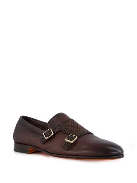 Santoni туфли монки Carlos, коричневый