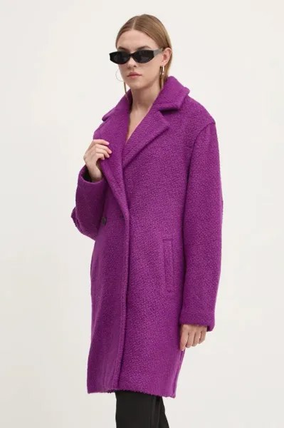 Пальто AMBERES из смесовой шерсти Desigual, фиолетовый
