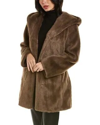 Donna Karan Плюшевое женское пальто с капюшоном