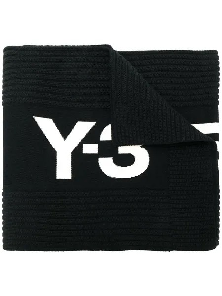 Y-3 шарф в рубчик с полосками