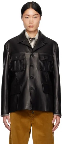 Черная кожаная куртка Commission Edition Paul Smith