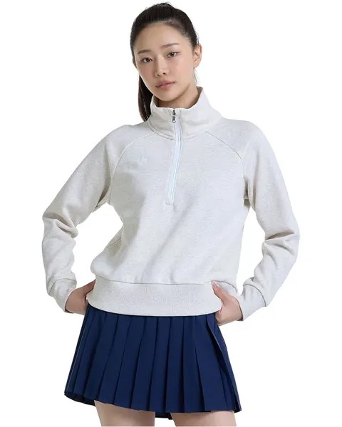 Толстовка Under Armour Rival Fleece 1/2 Zip, цвет Oatmeal Light Heather/White