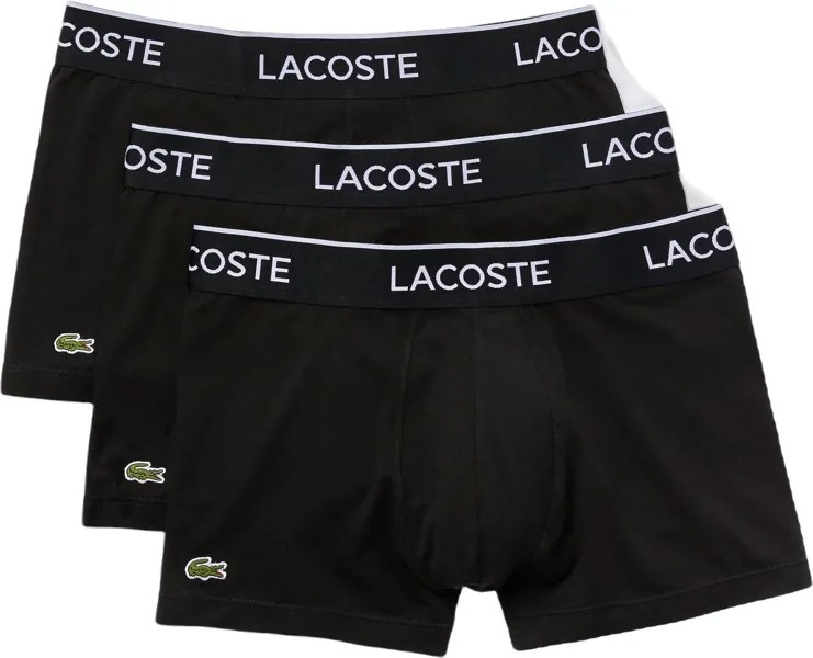 Комплект трусов мужских Lacoste Pack Of 3 Casual Black Trunks черных L