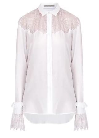 Блуза с инкрустацией кружевом и рукавами в винтажном стиле