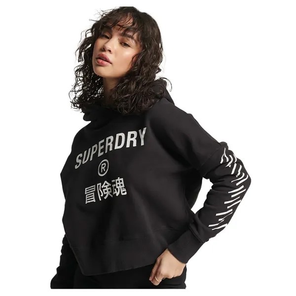 Худи Superdry Code Core Sport Crop Box, черный