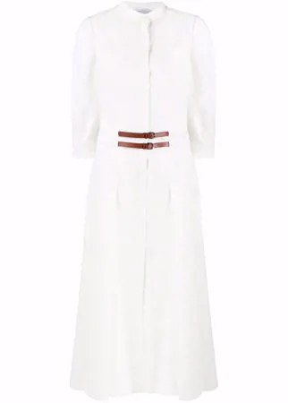 Gabriela Hearst платье-рубашка длины макси со складками