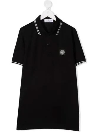 Stone Island Junior рубашка поло с нашивкой-логотипом