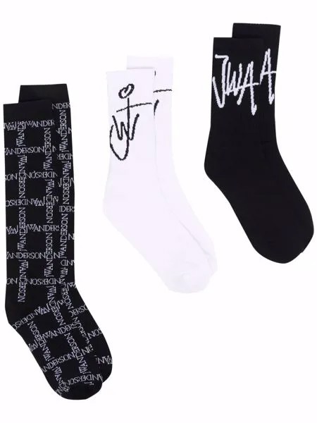 JW Anderson комплект из трех пар носков с логотипом