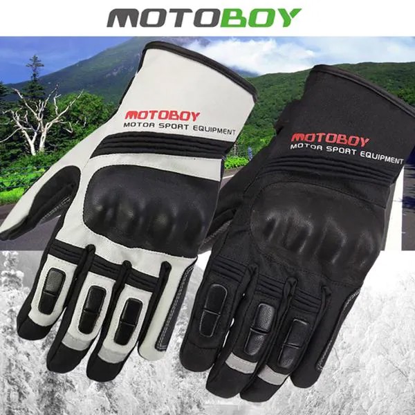 Мотоциклетные Перчатки MOTOBOY, теплые водонепроницаемые митенки из овечьей кожи, с пальцами, для сенсорных экранов, для вождения