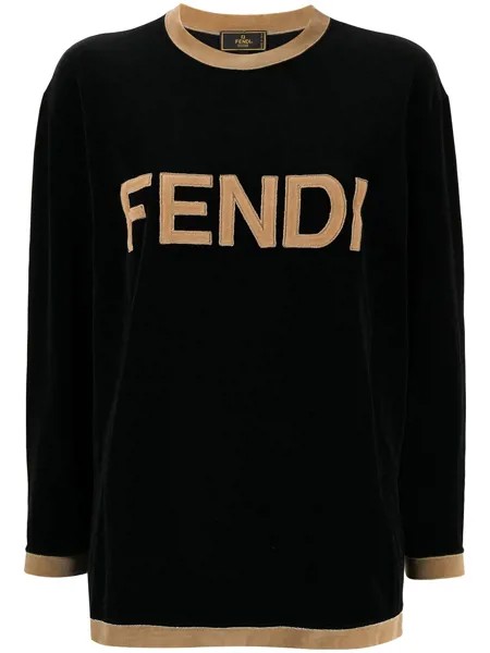Fendi Pre-Owned футболка 1990-х годов с длинными рукавами и логотипом