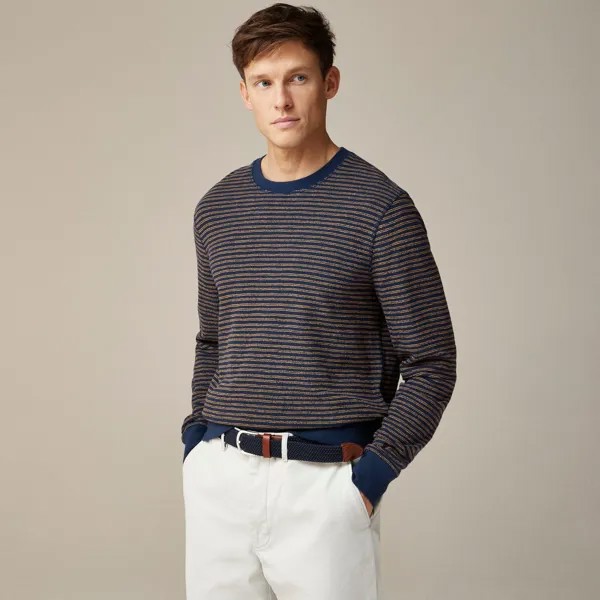 Текстурированный свитер-футболка с длинными рукавами в полоску J.Crew, синий