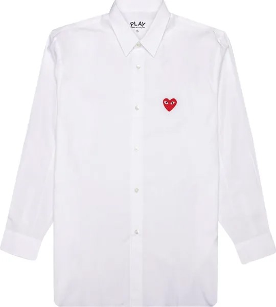 Рубашка Comme des Garçons PLAY Heart Button Down Shirt White, белый