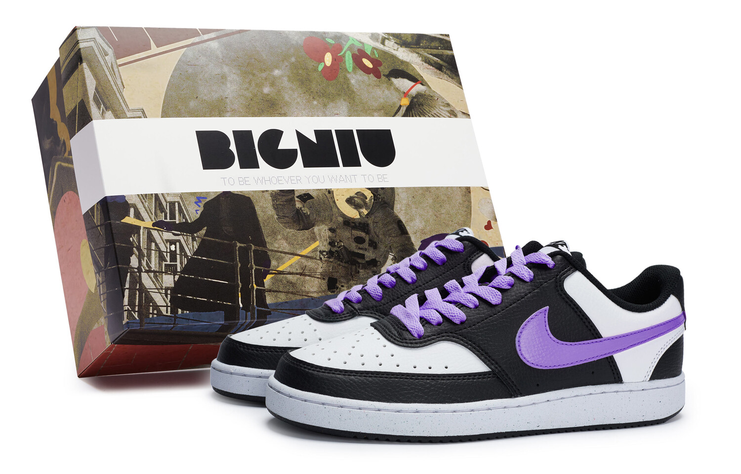 Кроссовки Nike Court Vision Low Skateboarding Shoes Unisex Low-top Purple, красный
