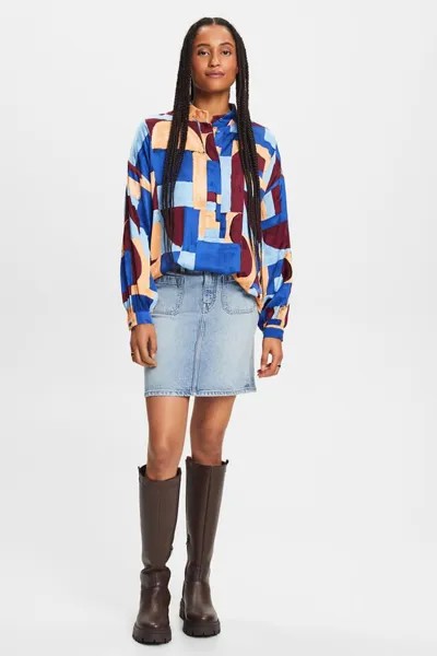 Блузка с принтом Esprit, бургундия