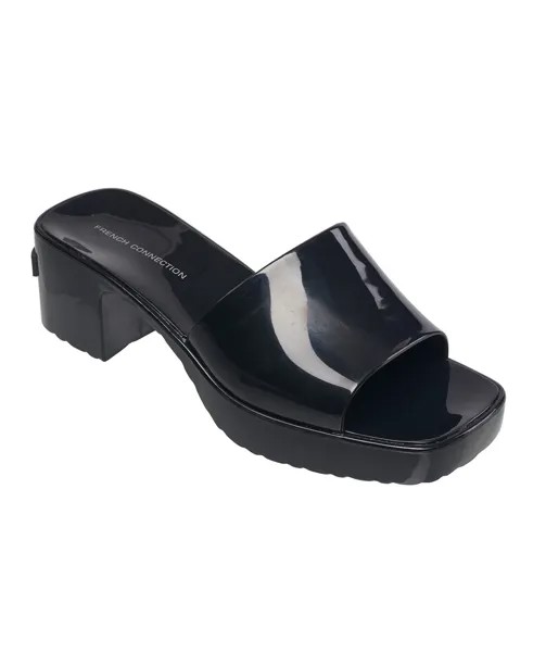Женские босоножки без шнуровки Almira на каблуке с открытым носком French Connection, черный