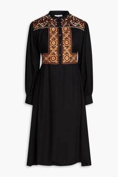 Креповое платье Bettina с вышивкой Antik Batik, черный