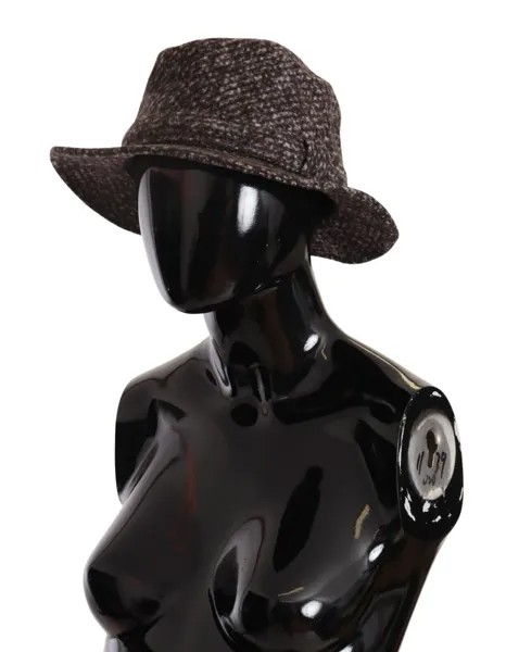 DOLCE - GABBANA Шляпа Серый меланжевый текстурированный твид Capello s.57 /S Рекомендуемая розничная цена 500 долларов США