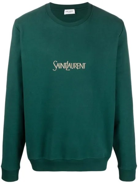 Saint Laurent толстовка с логотипом, зеленый