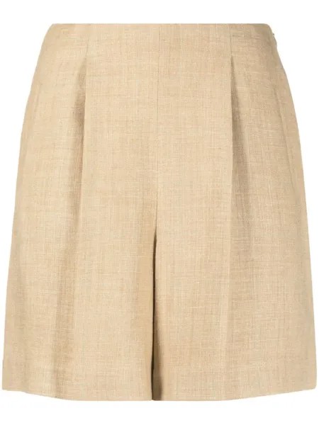 Ralph Lauren Collection шорты строгого кроя с завышенной талией, нейтральный цвет