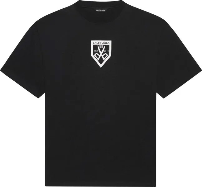 Футболка Balenciaga Scissors Flatground T-Shirt Black/White, черный