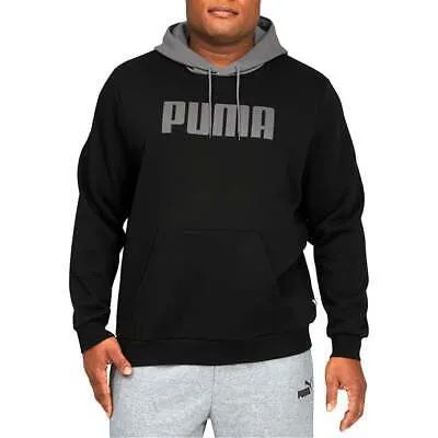 Пуловер с капюшоном Puma с цветными блоками, большая мужская черная повседневная верхняя одежда 67372901