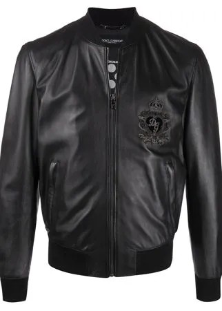 Dolce & Gabbana бомбер с нашивкой-логотипом DG