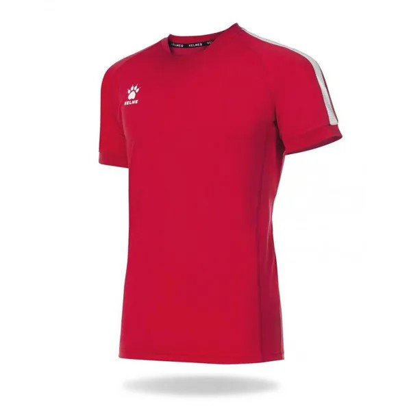 Футболка с короткими рукавами Kelme Футболка унисекс Global красного цвета