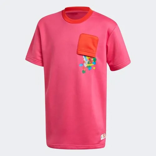 Футболка adidas, размер 152, розовый