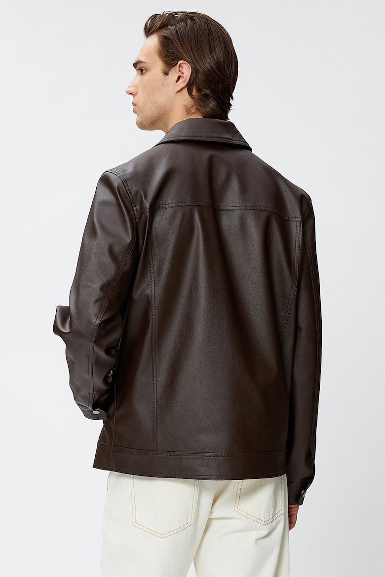 Куртка из экокожи с нагрудными карманами Koton, коричневый